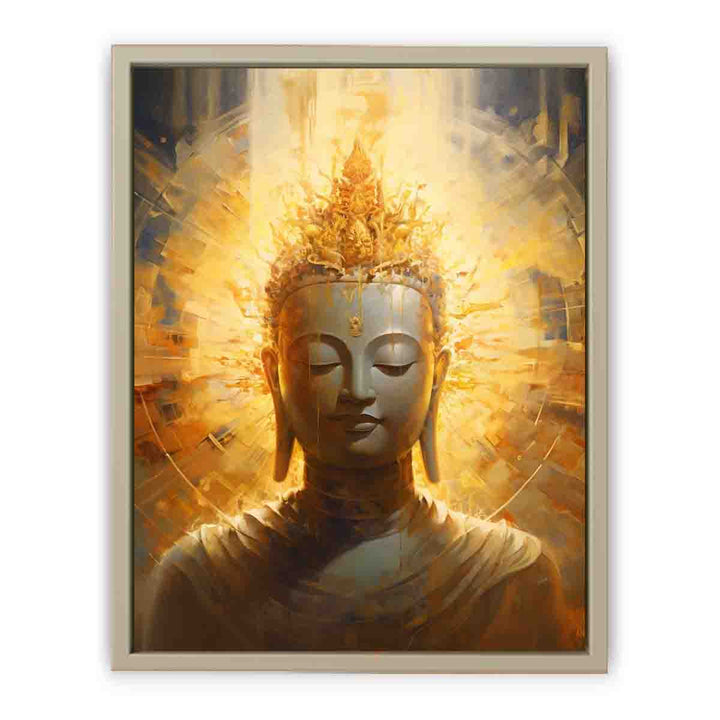 Buddha Gold Painting  framed Print