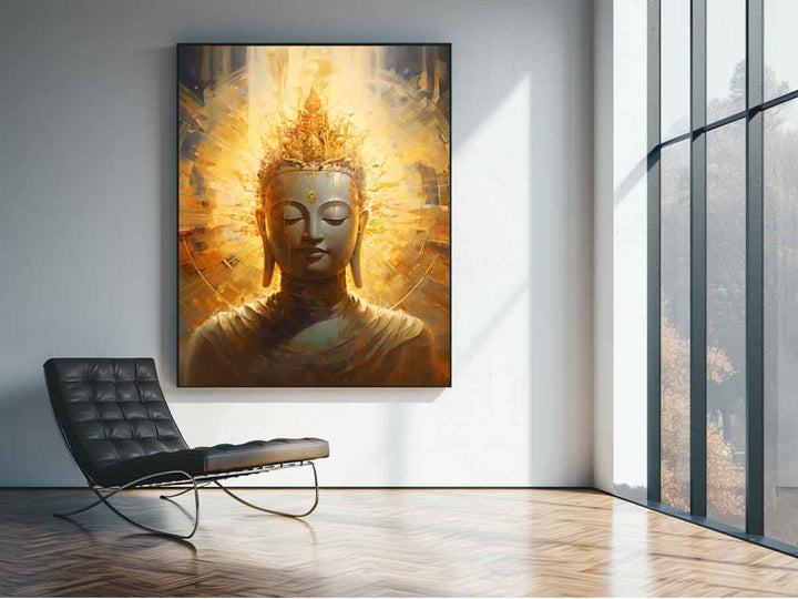 Buddha Gold Painting  Art Print