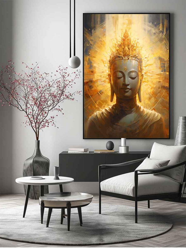 Buddha Gold Painting  Art Print