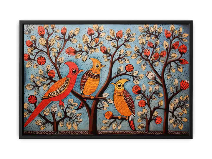 Madhubani Brids Art  canvas Print