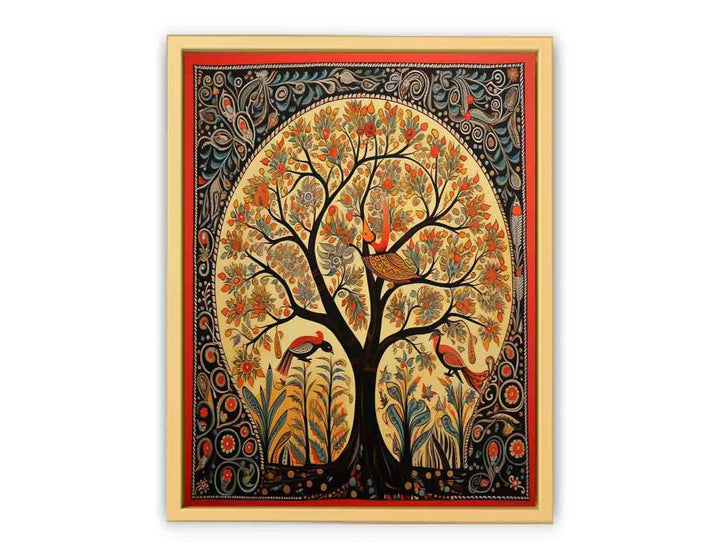 Madhubani Brids Art Print framed Print