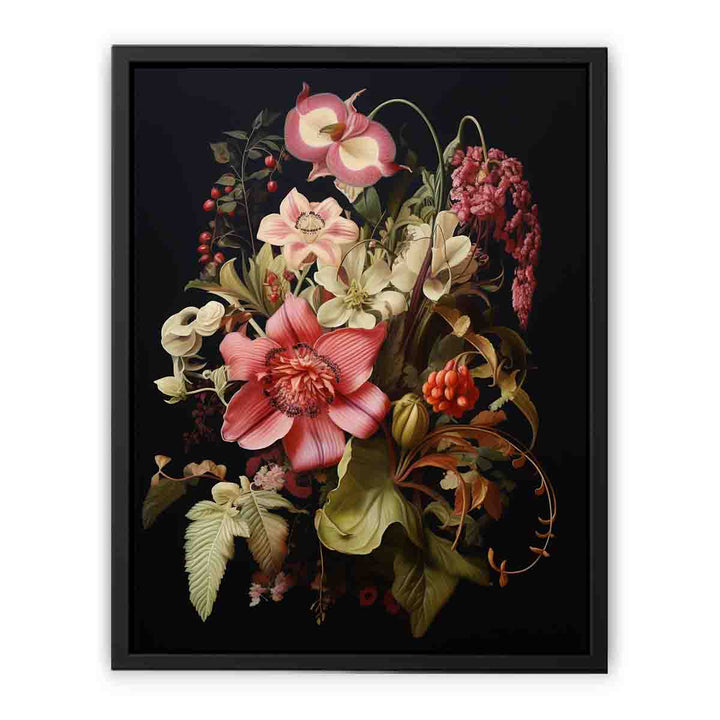 Leaves & Flowers Art  canvas Print