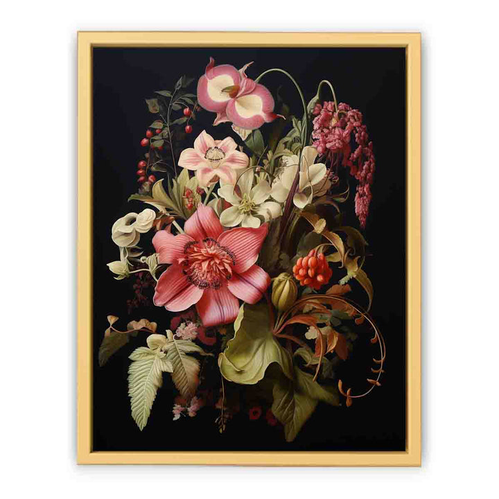 Leaves & Flowers Art framed Print