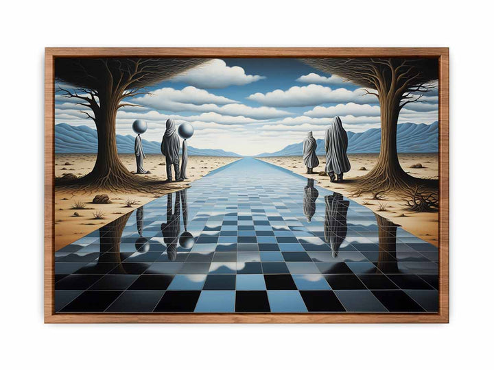 Chess Board Illusion Painting  