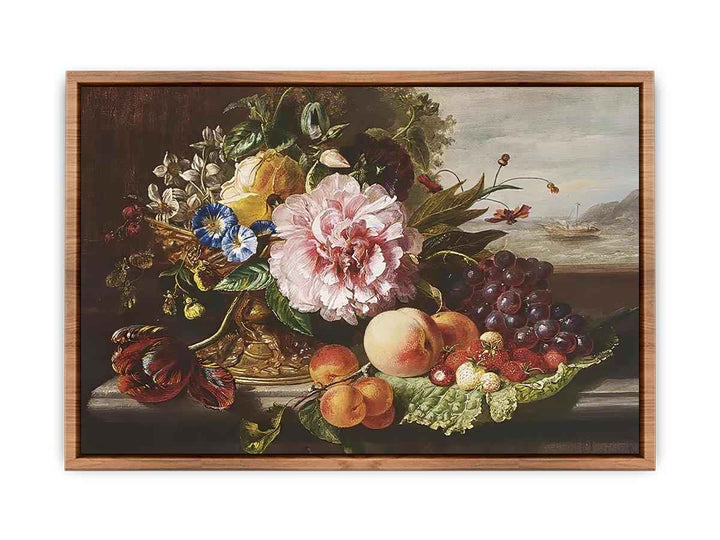 A Still Life With Flowers And Fruit  Poster