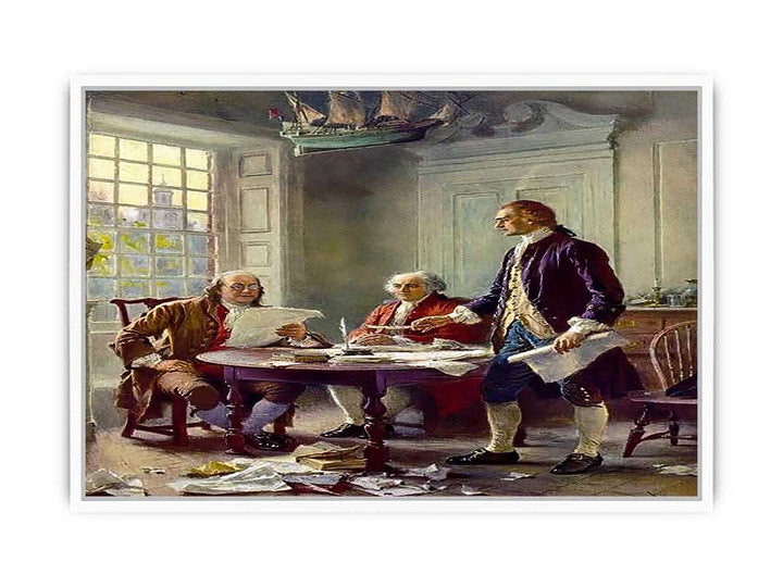 Writing the Declaration of Independence in 1776 Framed Print