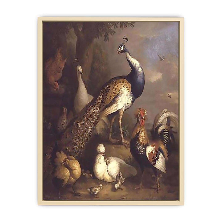 Peacock, Peahen and Poultry in a Landscape  Art Print