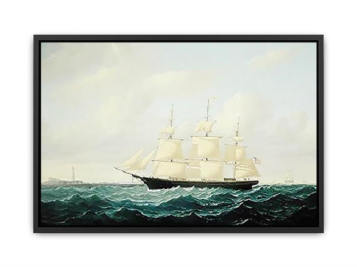 Dashing Wave' clipper ship off Boston Light, 1855  Painting