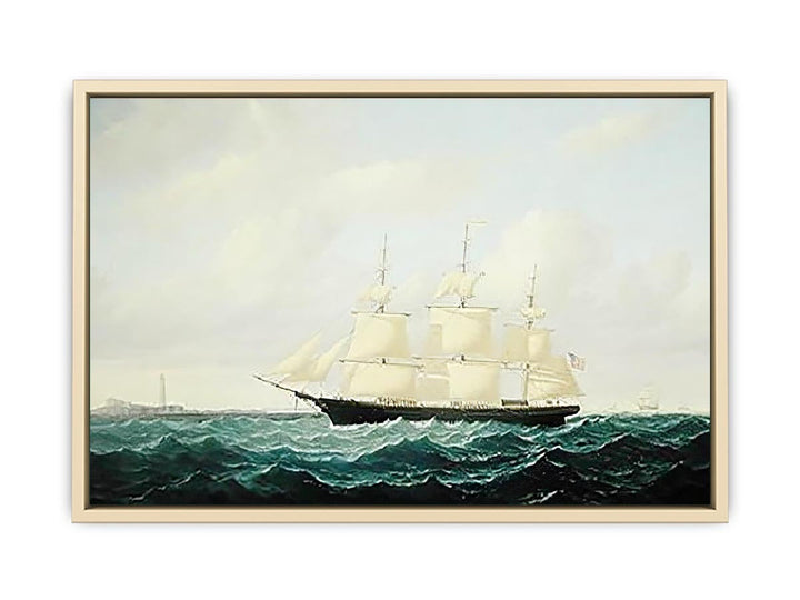 Dashing Wave' clipper ship off Boston Light, 1855  Art Print