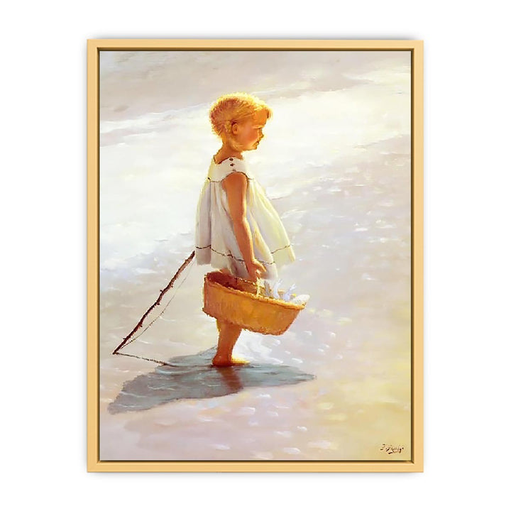 Young Girl On A Beach Streched canvas