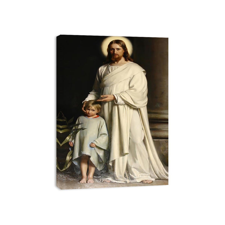 Christ and a Boy Canvas Print