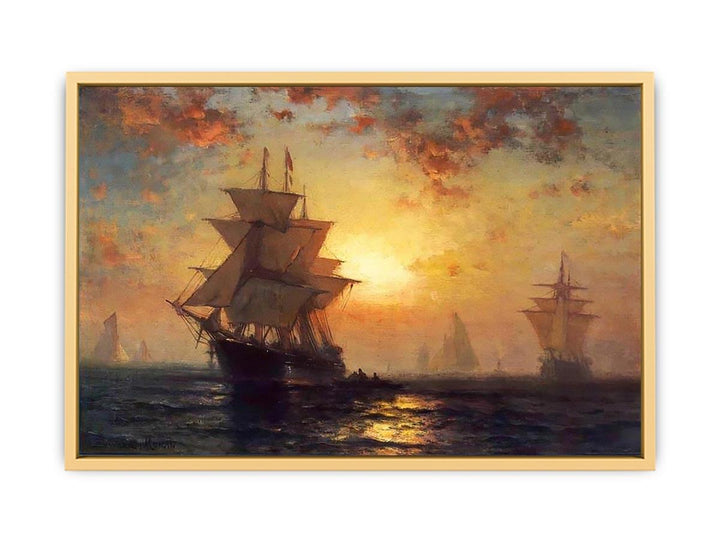 Ships at Night Streched canvas