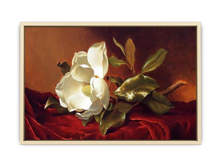 A Magnolia On Red Velvet  Art Print