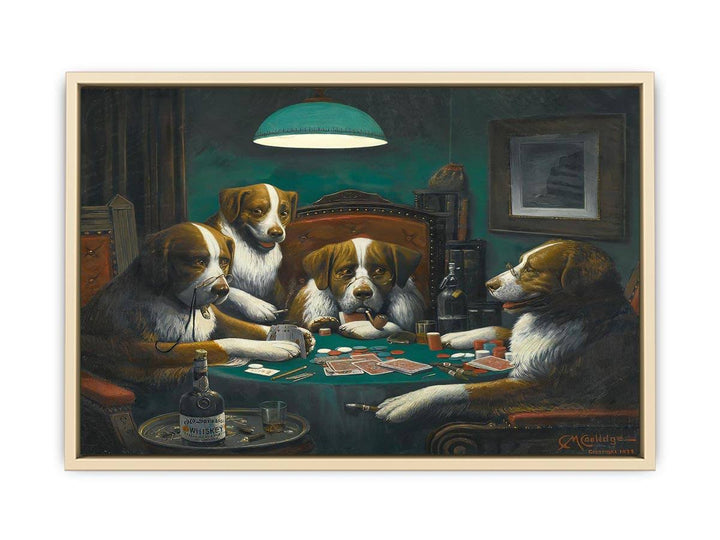 Dogs Playing Poker Painting  Art Print