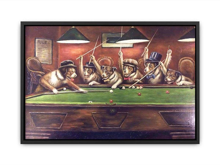 Dogs Playing Pool  Painting