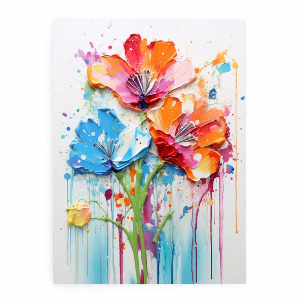 Color Drips Flower Art Painting