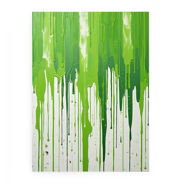 Color Green Drips Art Painting