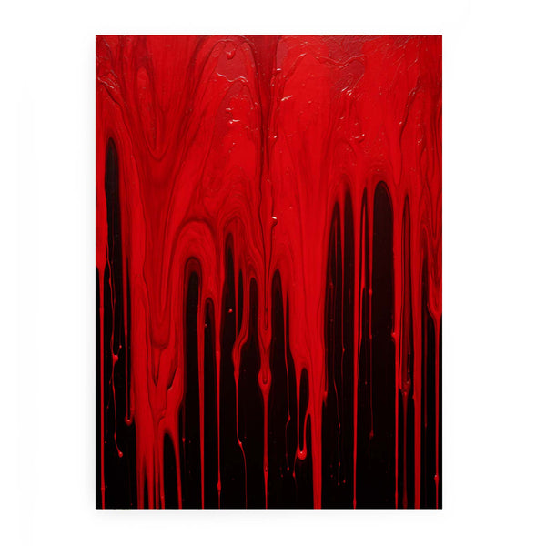 Color Red Drips Art Painting