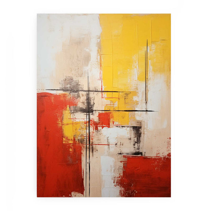 Yellow Red Abstract Painting