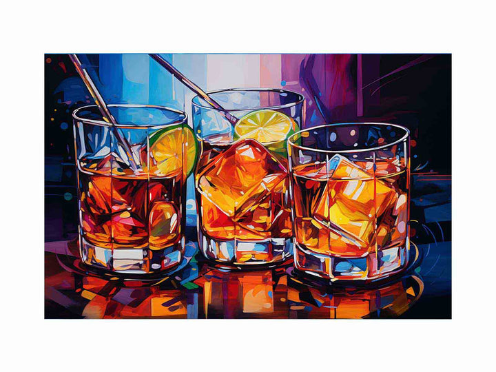 Glass Drink Modern Art Painting 