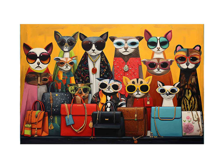 Animal Purse Modern Art Painting 