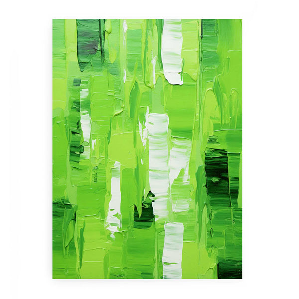 Abstract Green Knife Art Painting