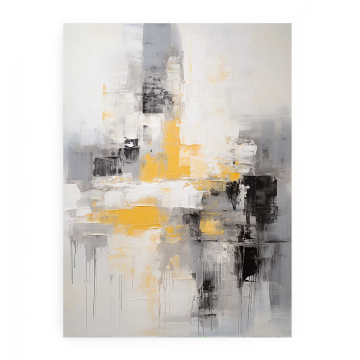 Abstract Painting Yellow Grey