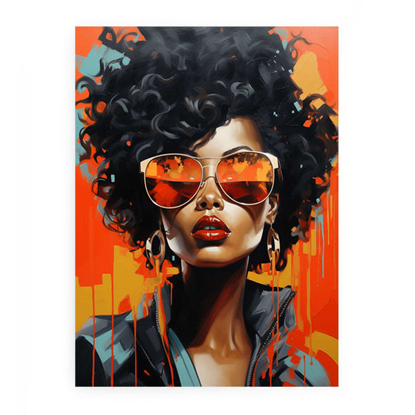 Modern Red Girl Art Painting 