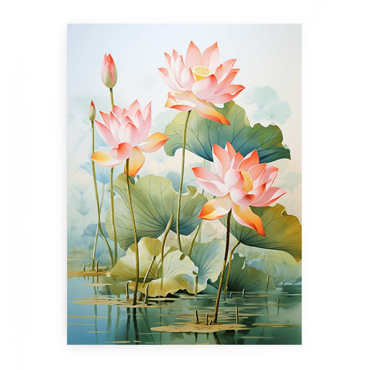 Flower Lotus Modern Art  Painting 