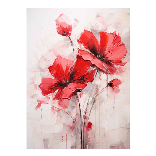 Two Red Flower Art Painting 