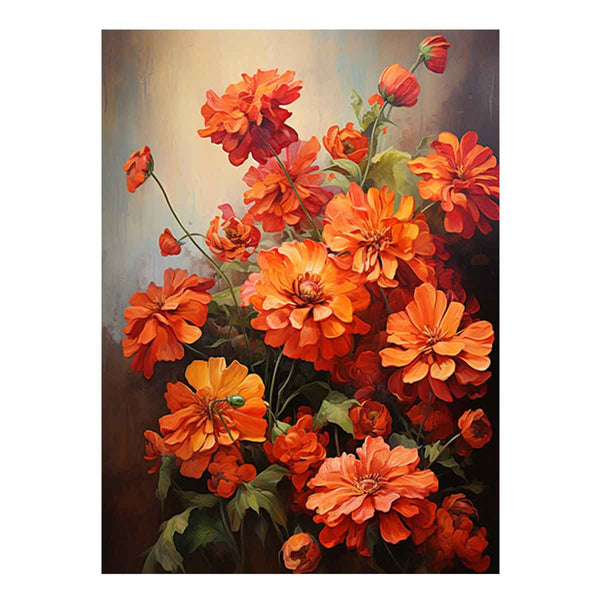 Flower Orange Art Painting 