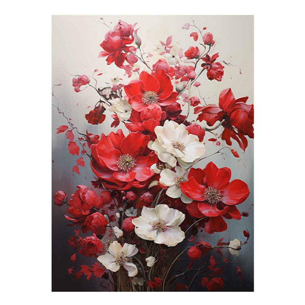 Flower Art Red Painting 