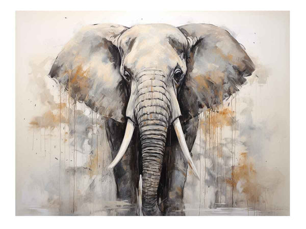 Grey Elephant Art Painting