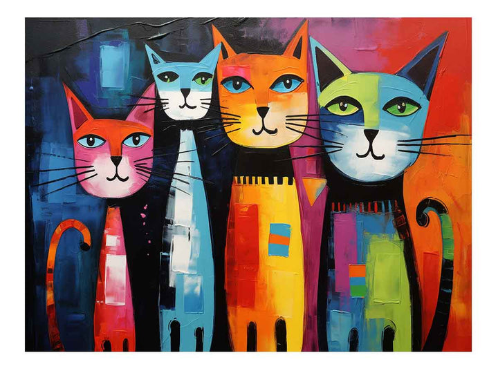 unique Cats Modern Art Painting