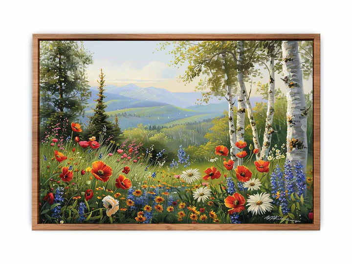 Beautiful Landscape Painting Of Flowers  Painting