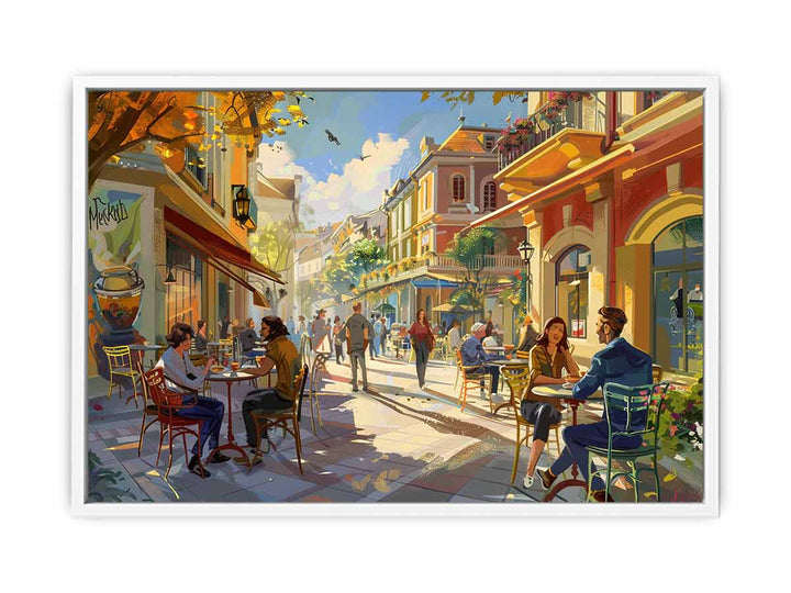 Sunny Cafe Framed Print