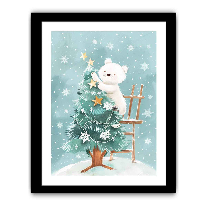 Christmas Teddy  Art Print