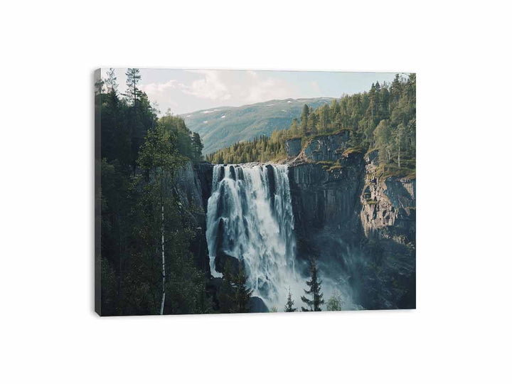 voringfossen Waterfall Canvas Print