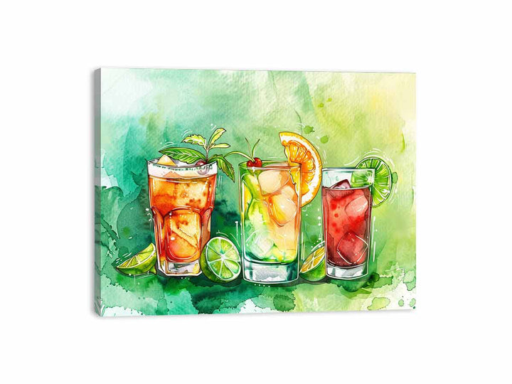 Summar Cocktails Canvas Print