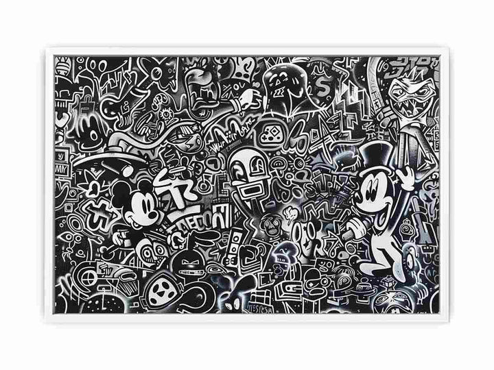 Cartoon Graffiti Framed Print