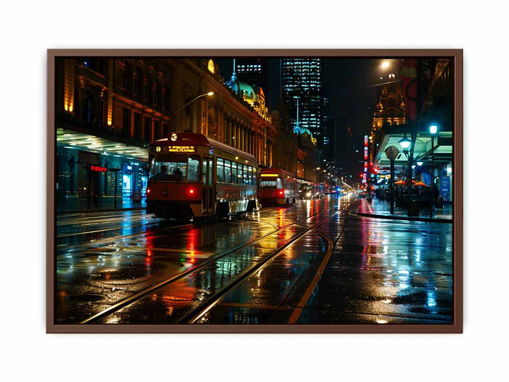 Flinders Street Night  Poster