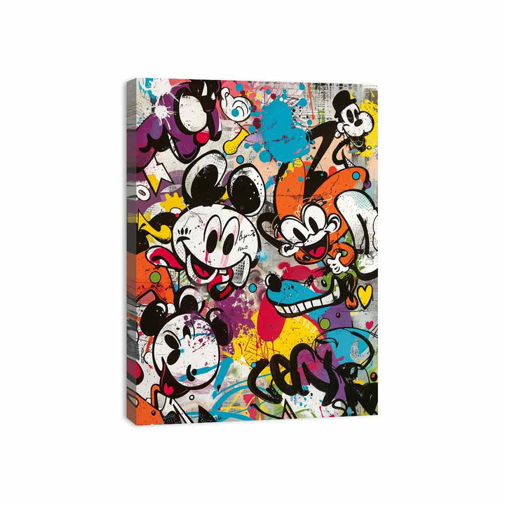 Cartoon Gafiti Canvas Print