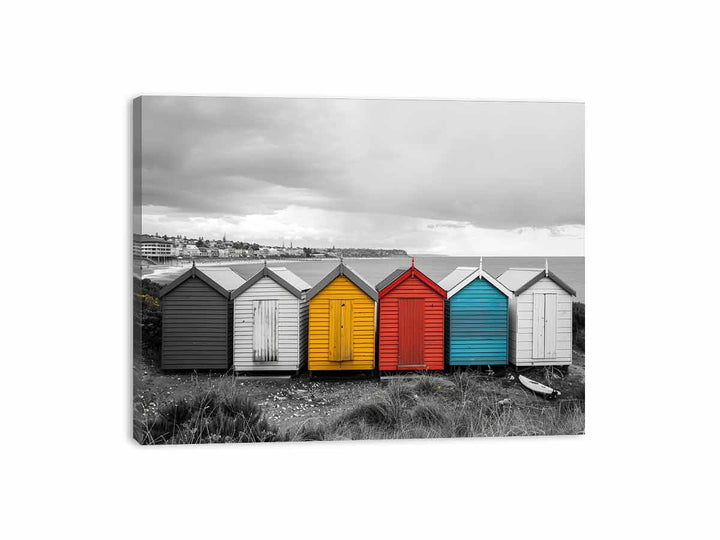 Brighton Bathing Boxes Canvas Print