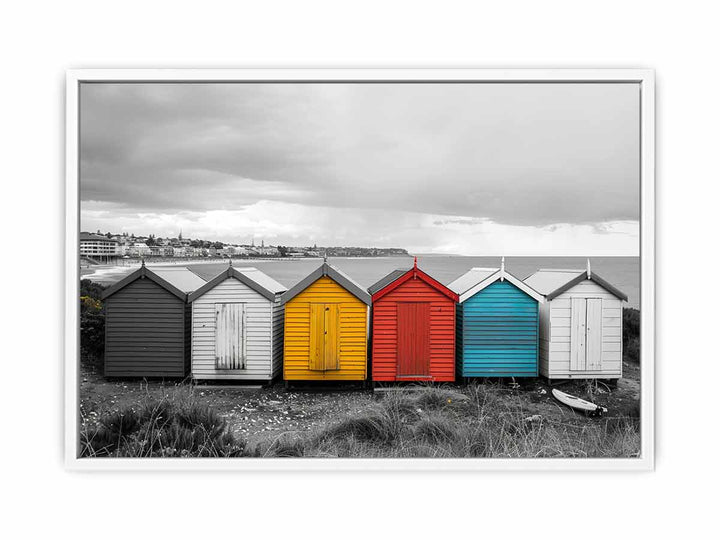 Brighton Bathing Boxes Framed Print