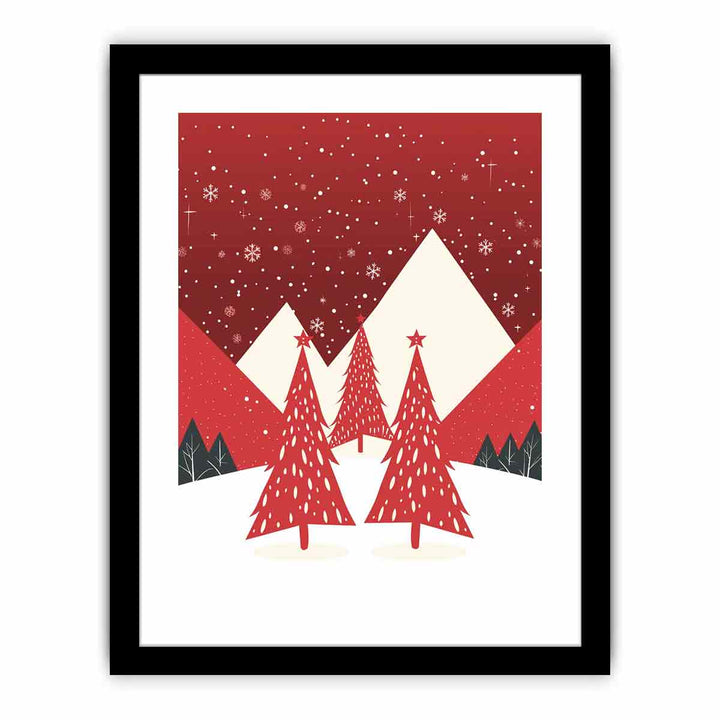 Red Christmas Tree  Art Print