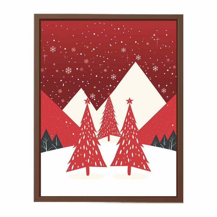 Red Christmas Tree  Poster