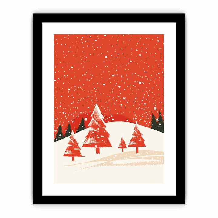 Red Christmas Tree  Art Print