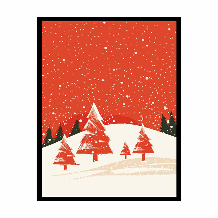 Red Christmas Tree  Painting