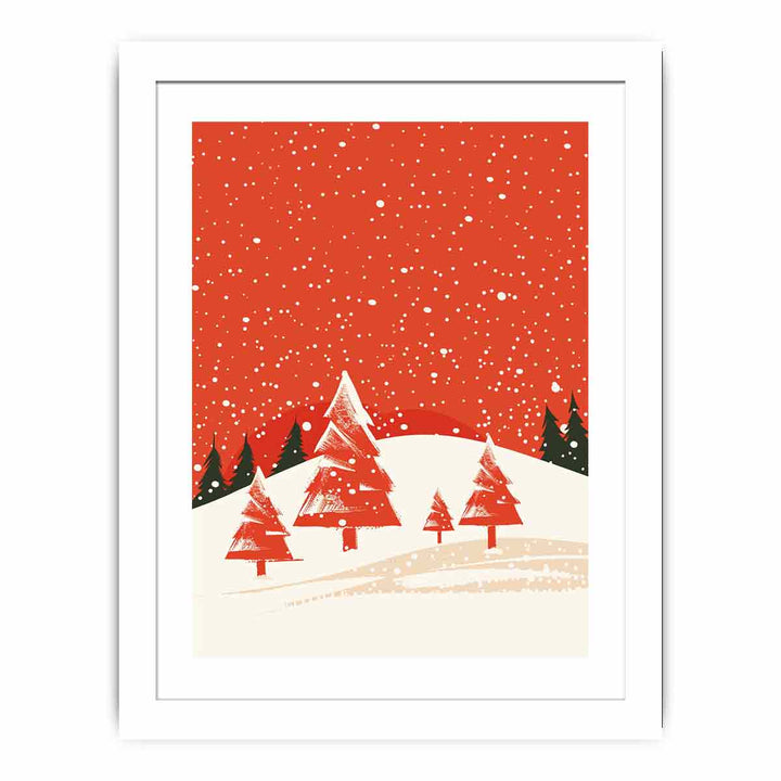 Red Christmas Tree Streched canvas