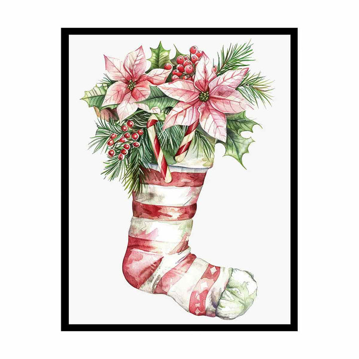 Christmas Striped Stockings  Painting